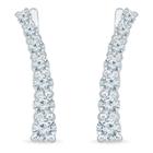 Target Created White Sapphire Prong Set Journey Climber Earring In Sterling