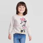 Mickey Mouse & Friends Toddler Girls' Disney Minnie Mouse Sweatshirt - Light Gray