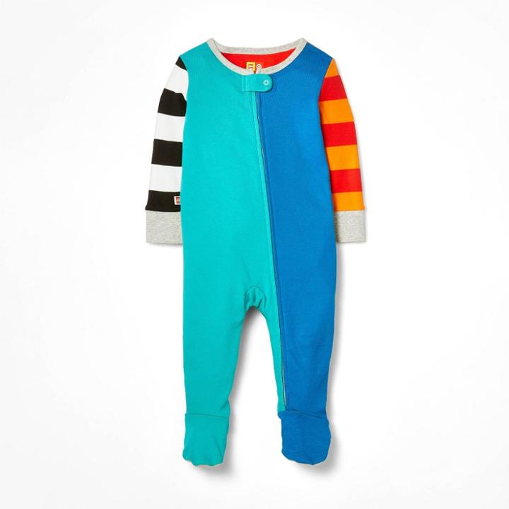 Baby Mix Striped One Piece Pajama - Lego Collection X Target Newborn, Black/blue/orange