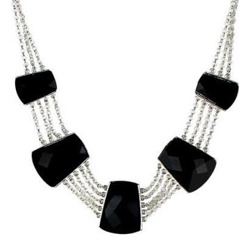 Faf Incorporated Women's Statement Necklace - Black/silver