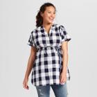 Maternity Gingham Dolman Short Sleeve Button-down Top - Isabel Maternity By Ingrid & Isabel Navy (blue) Xs, Infant Girl's