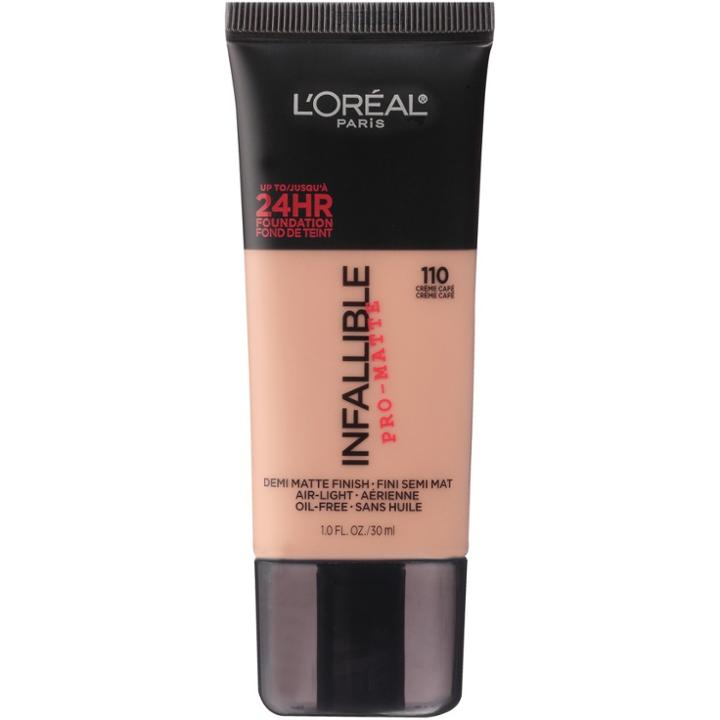 L'oreal Paris Infallible Matte Foundation - Crme Caf 110, Creme Cafe