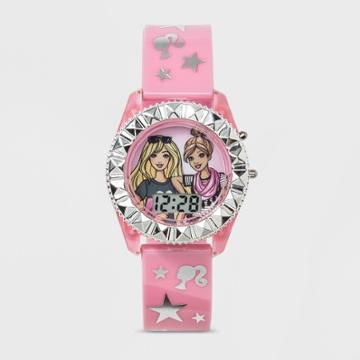 Girls' Barbie Flashing Lcd Watch - Pink