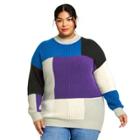 Women's Plus Size Color Block Sweater - Lego Collection X Target Blue/purple/black