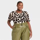 Women's Plus Size Puff Elbow Sleeve Sweatshirt - Who What Wear Cream