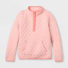 Girls' Quilted Pullover Sweatshirt - Cat & Jack Powder Pink