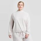 Women's Plus Size High Neck Cozy Sweatshirt - Prologue Oatmeal 1x, Women's, Size:
