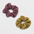 Heathered Knit Hair Twisters 2pc - Universal Thread Purple/yellow