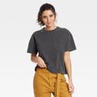 Women's Short Sleeve Boxy T-shirt - Universal Thread Charcoal