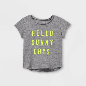 Grayson Mini Toddler Girls' 'hello Sunny Days' Short Sleeve T-shirt - Gray