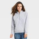 Women's Quarter Zip Quilted Pullover Sweatshirt - Universal Thread Twilight Blue