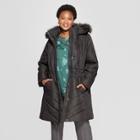 Women's Plus Size Quilted Puffer Jacket - Ava & Viv Black