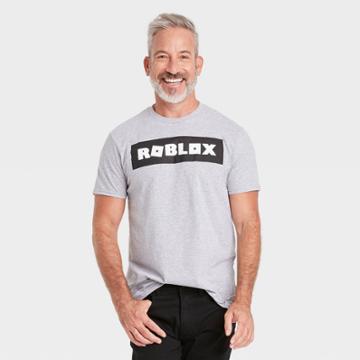 Men's Roblox Logo Short Sleeve T-shirt - Gray