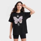 Women's Mad Engine Butterfly Celestial Oversized Lounge T-shirt - Black
