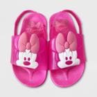 Girls' Disney Minnie Mouse Slide Sandals - Pink 5-6 - Disney