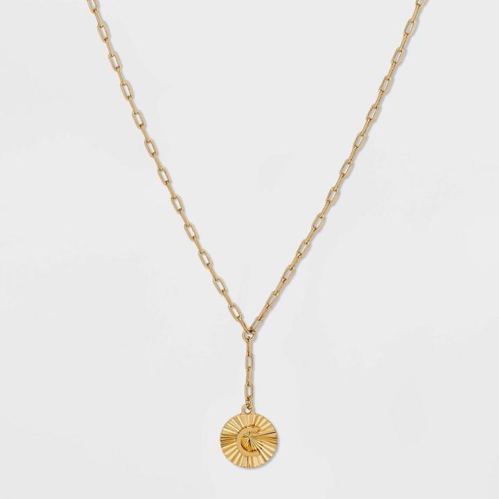 14k Gold Plated Initial 'c' Pendant Chain Necklace - A New Day Gold