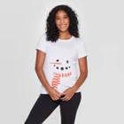 Maternity Short Sleeve Snowman T-shirt - Isabel Maternity By Ingrid & Isabel White