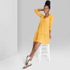 Women's Long Sleeve Brushed Rib-knit Tiered Dress - Wild Fable