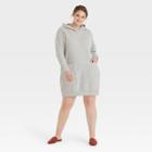 Women's Plus Size Long Sleeve Hoodie Dress - Who What Wear Gray