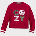 Women's Disney Mickey Mouse Holiday Lodge Lounge Pullover Sweatshirt - Red Xs - Disney