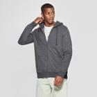 Target Men's Standard Fit Long Sleeve Hooded Fleece Sweatshirt - Goodfellow & Co Charcoal (grey)