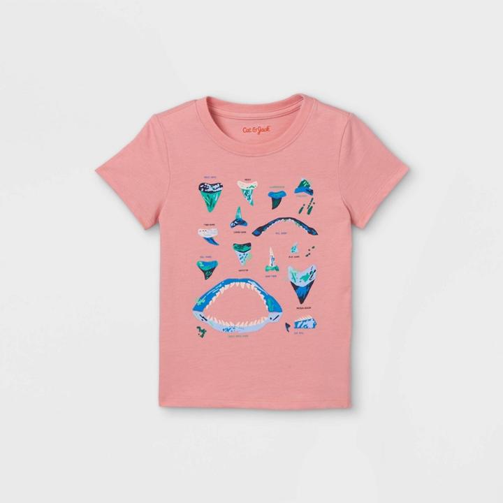 Toddler Boys' Shark Teeth Graphic Short Sleeve T-shirt - Cat & Jack Pink
