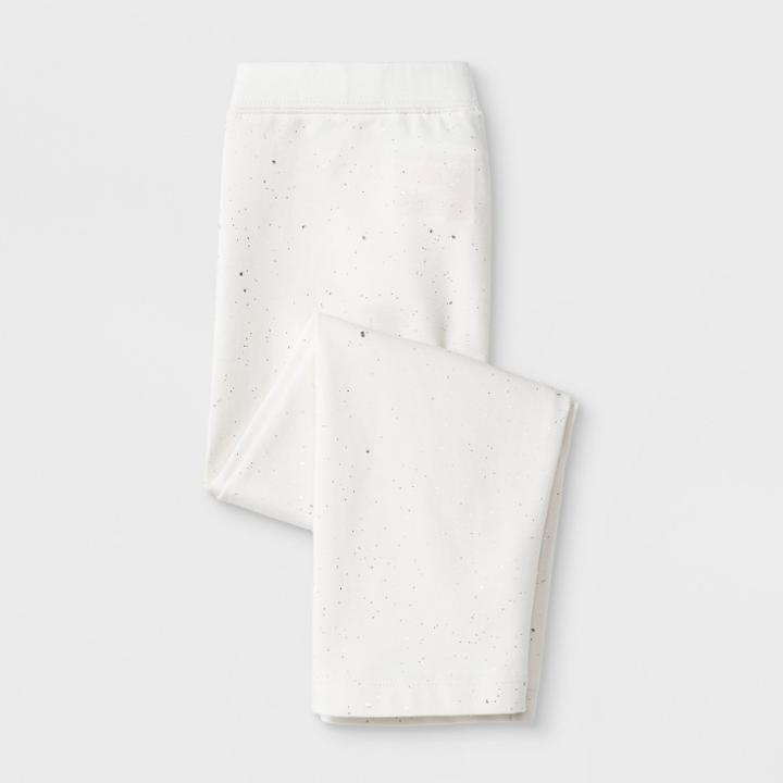 Girls' Sparkle Capri Leggings - Cat & Jack Almond Cream