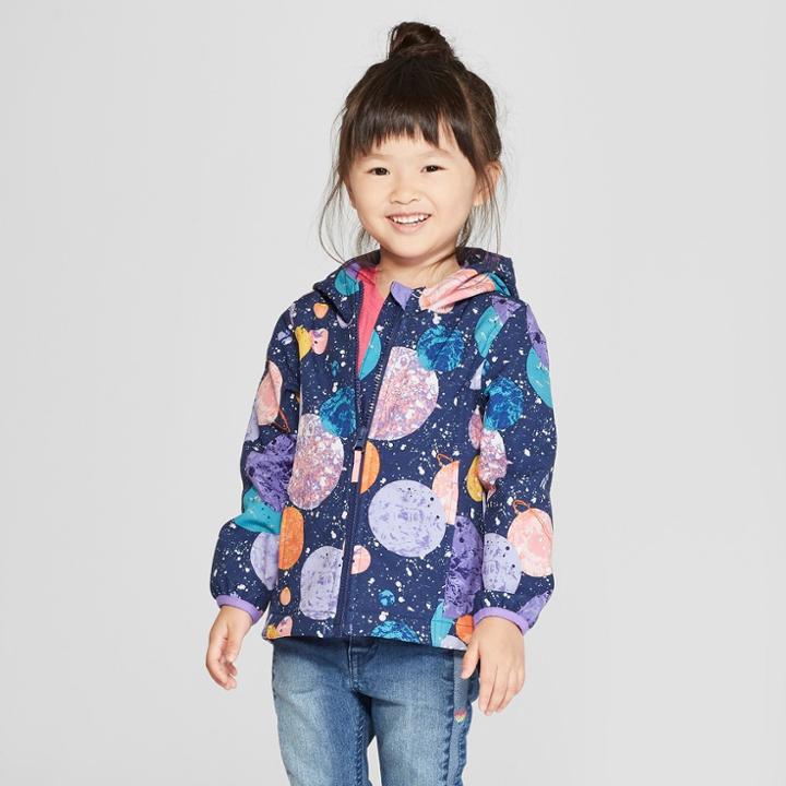 Toddler Girls' Galaxy Softshell Jacket - Cat & Jack Navy