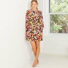 Women's Floral Print Balloon Long Sleeve Pleated Shift Dress - Who What Wear