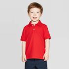 Toddler Boys' Short Sleeve Pique Uniform Polo Shirt - Cat & Jack Red Pop