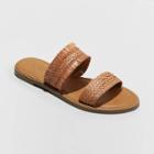 Women's Elizabeth Woven Two Strap Slide Sandal - Universal Thread Coral (pink)