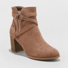 Women's Naveia Wrap Water Repellent Ankle Fashion Boots - A New Day Taupe (brown)
