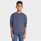 Kids' Pullover Crew Fleece Top - Cat & Jack Navy Blue