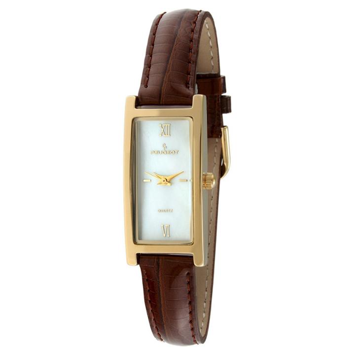 Peugeot Watches Women's Peugeot Rectangular Quartz Watch - Red, Brown