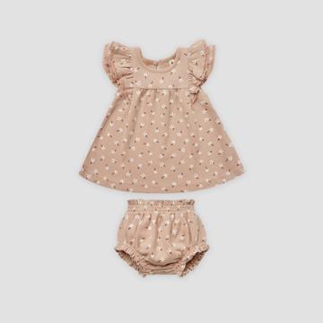 Q By Quincy Mae Baby Girls' 2pc Floral Brushed Jersey Dress Set - Blush Pink