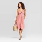 Women's Sleeveless V-neck At Knee Tie Front Dress - Universal Thread Rose