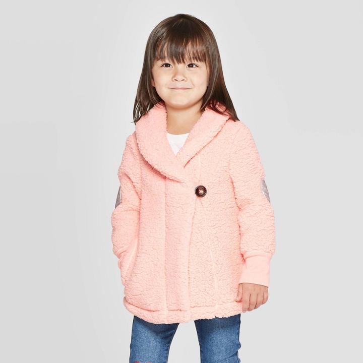 Toddler Girls' Sherpa Fleece Jacket - Cat & Jack Pink