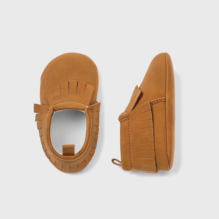 Baby Girls' Moccasin Crib Shoes - Cat & Jack Tan