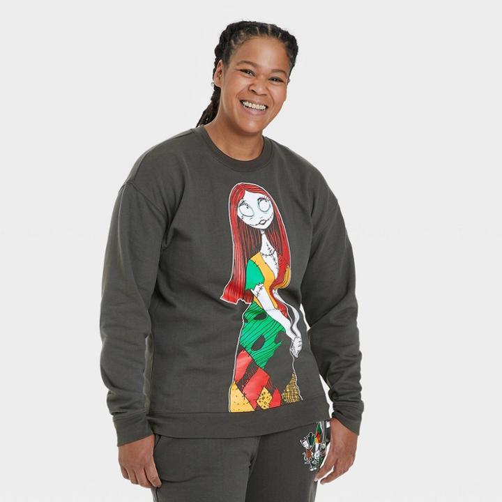 Women's Disney Nightmare Before Christmas Family Holiday Graphic Sweatshirt - Black