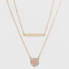 Sugarfix By Baublebar Gold Bar And Pendant Layered Necklace - Blush Pink, Girl's