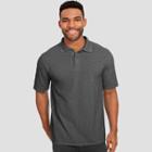 Hanes Men's Big & Tall Short Sleeve X-temp Performance Pique Polo Shirt - Charcoal Heather