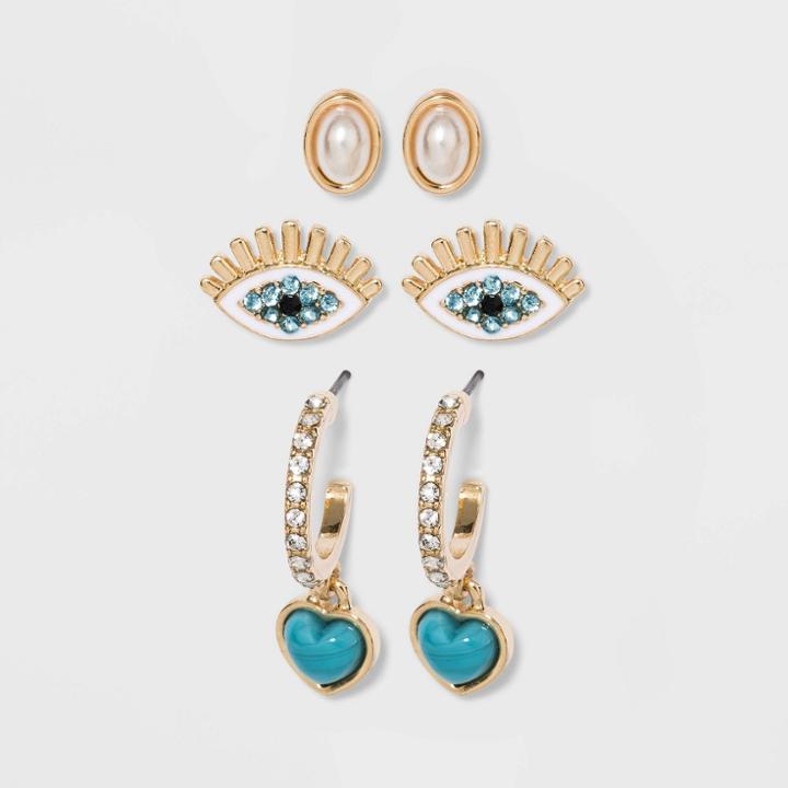 Sugarfix By Baublebar Mystical Earring Set - Turquoise, Women's, Blue