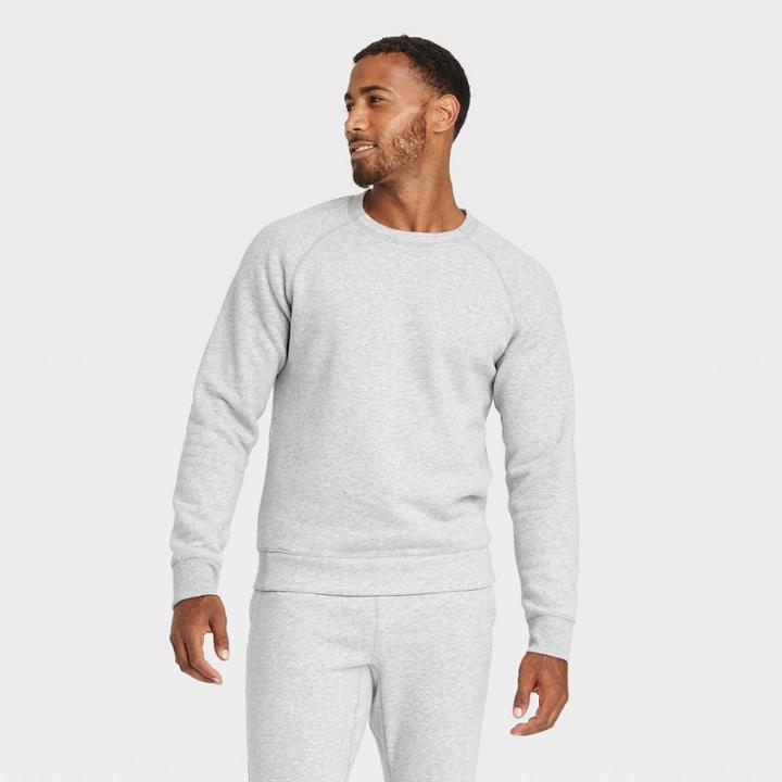 Men's Cotton Fleece Crewneck Pullover - All In Motion Heather Gray