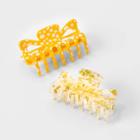 Girls' 2pk Floral Claw Clip - Art Class Yellow