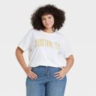 Grayson Threads Women's Plus Size Austin Short Sleeve Graphic T-shirt - White