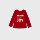 Toddler Girls' 'joy' With Shine Long Sleeve T-shirt - Cat & Jack Red