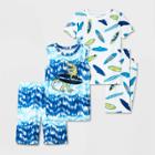 Carter's Just One You Boys' 4pc Dino-surf Pajama Set - Blue/white