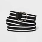 Women's Striped Grommet Web Belt - Wild Fable Black S,
