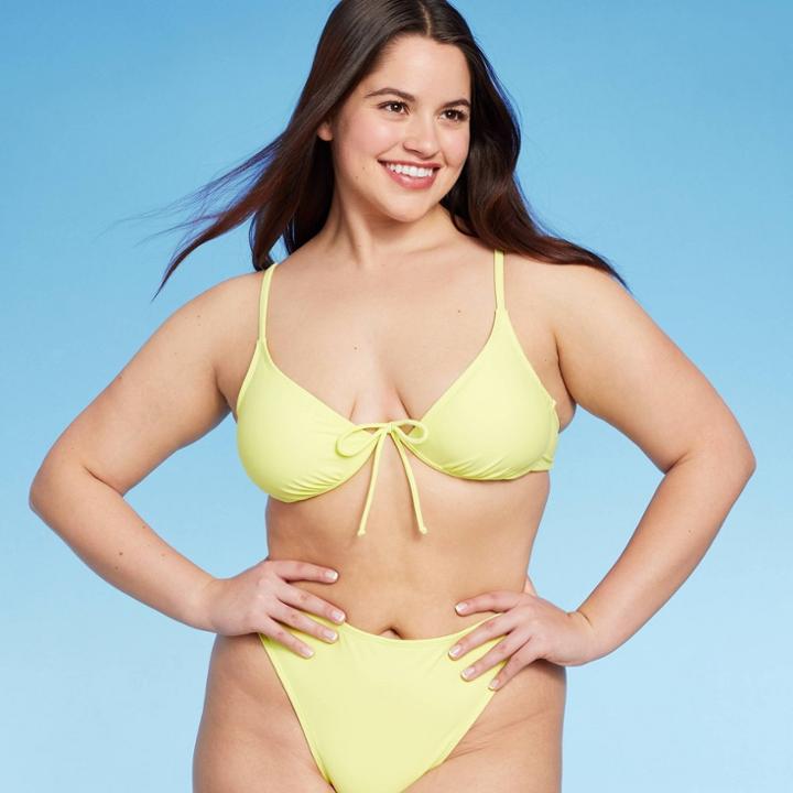 Women's Tie Detail Underwire Bikini Top - Wild Fable Yellow