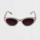 Women's Narrow Plastic Cateye Sunglasses - A New Day White